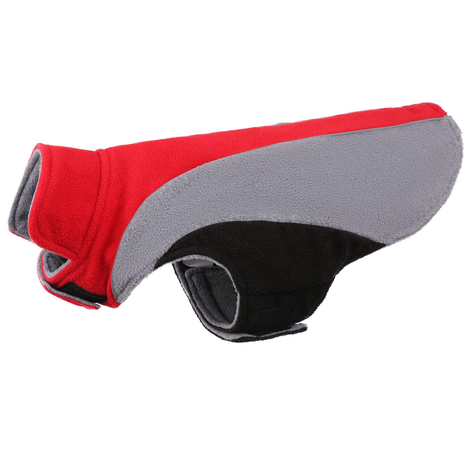 Lelepet Fleece Dog Jacket, Apparel for Cold Weather, Reversible Soft Warm Dog Coat with Leash Hole, Safety Reflective Strap Adjustable Hook and Loop Puppy Clothes for Small Medium Large Pet (XS-3XL)