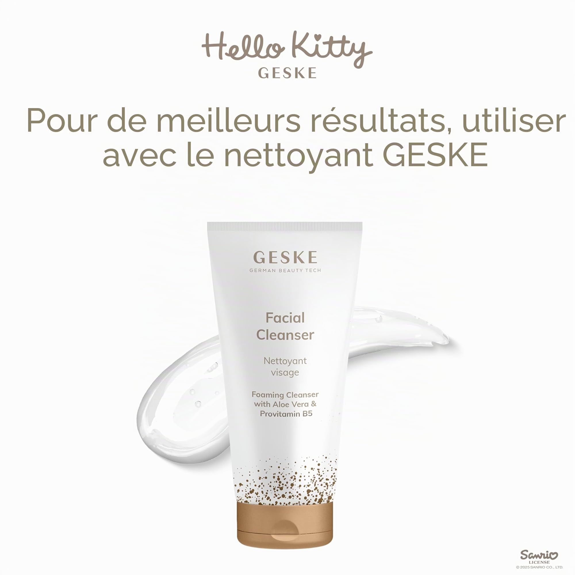 GESKE x Hello Kitty | Brosse faciale sonique SmartAppGuided™ | 4 in 1 | Brosse nettoyante visage électrique | Brosse nettoyage | Brosse faciale | Nettoyage peau | Soins de la peau | Nettoyage doux