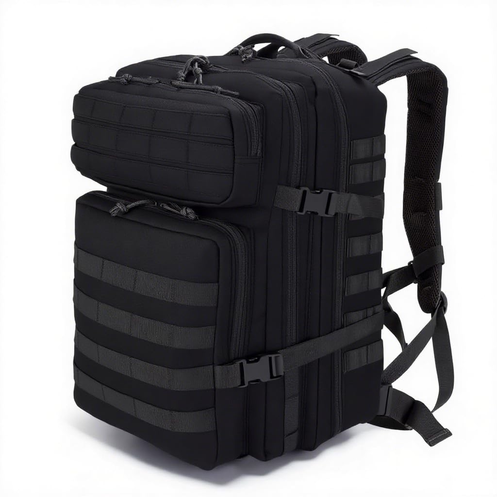 SHANNA 45L Military Tactical Backpacks, Hiking Backpack Camping Backpack, Waterproof Large Outdoor Sport Travel Daypack Molle Army Assault Rucksack 3 Day Bug Out Bag Survival Equipment for Men Women โ image 1
