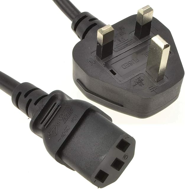 1.8m IEC Kettle Lead Power Cable 3 Pin Plug PC Monitor C13 Cord Dell HP