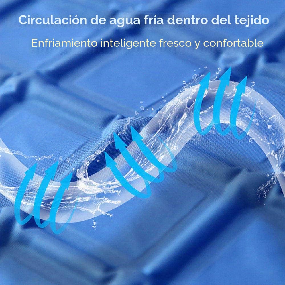 Cubrecolchón de gel refrescante para personas que duermen con calor, 140 x 160 cm, sistema de refrigeración por agua, almohadilla fría para sudores nocturnos, cojín enfriador para un sueño fresco de