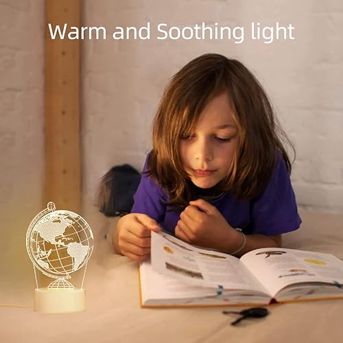 Miniatura 4 de CUICANSHANG Lámpara de globo ilusión de luz nocturna para niños, lámpara de mesa LED, lámpara de noche, decoración de dormitorio, regalos de