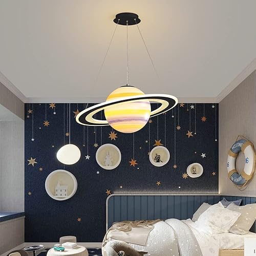 Lámpara colgante 52 W72 W lámpara colgante de planeta creativa para habitación de niños luz colgante de acrílico para habitación de niños habitación