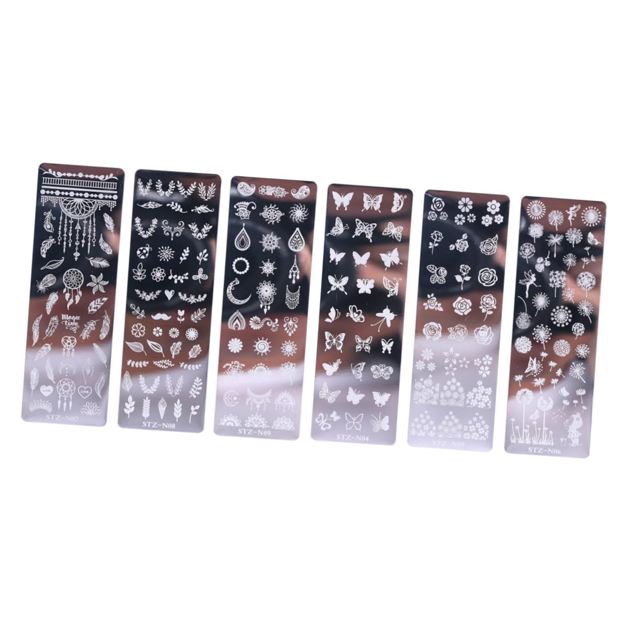 3 Set Piastre Per Stamping Unghie Inossidabile Con Floreali E Farfalle Strumenti Per Nail Art Per Design E Creativo 6 Pezzi*3