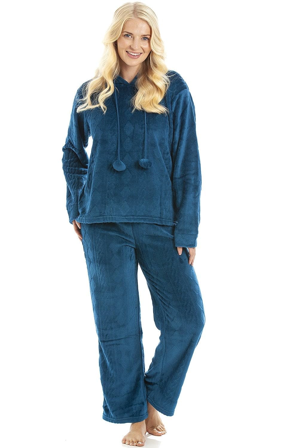 Camille Women's Jade Supersoft Hooded Pyjama Set In | Size: 10/12