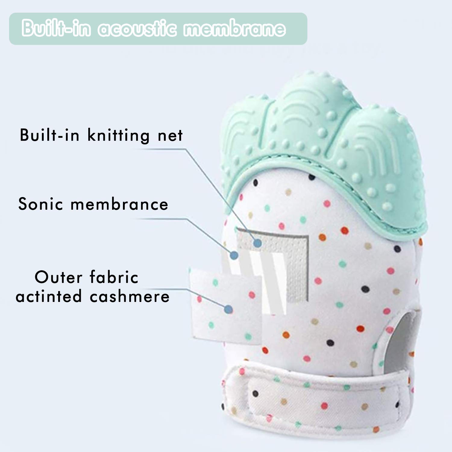 Confezione Da 2 Guanti Massaggiagengive In Silicone Per Neonati, Con Carta Audio E Motivo Panda, Dentizione Sicura E Lavabile (Verde)