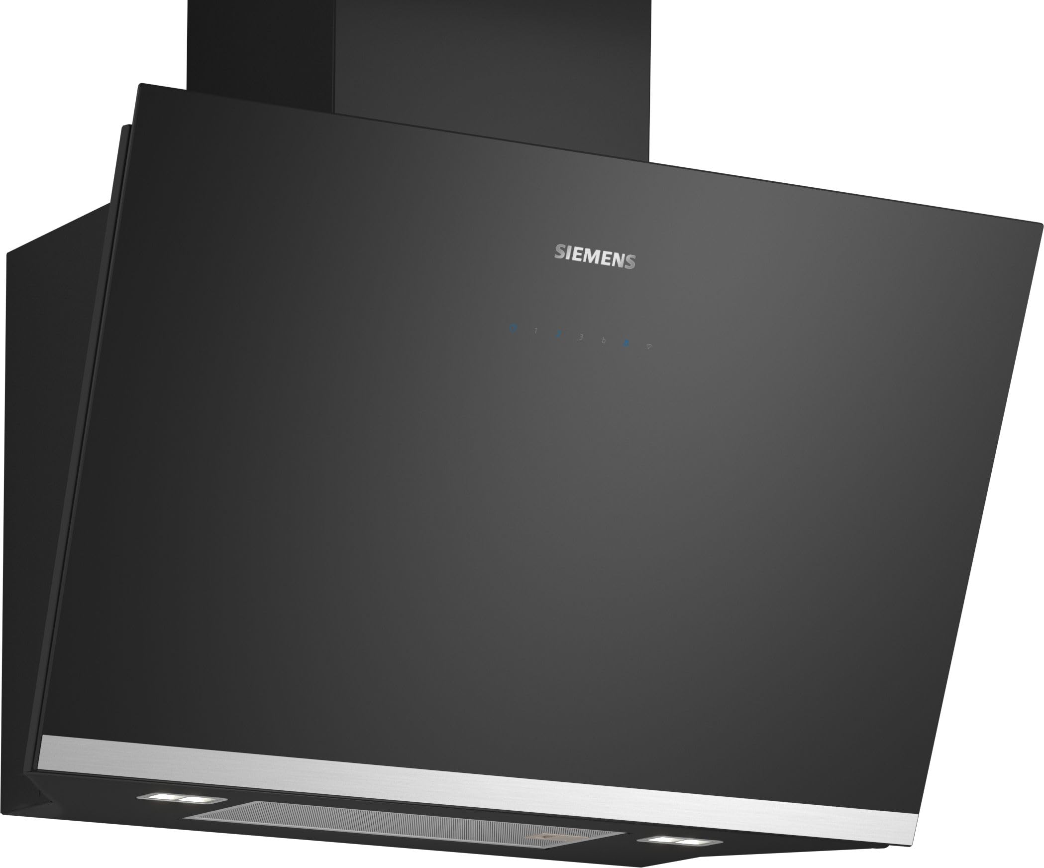 Siemens LC81KAN60 iQ500, Wandesse, 60 cm, Schwarz mit Glasschirm, cookConnect System - Wandesse und Kochfeld, LED-Beleuchtung, Europas leistungsstärkste Schrägesse im Umluftbetrieb