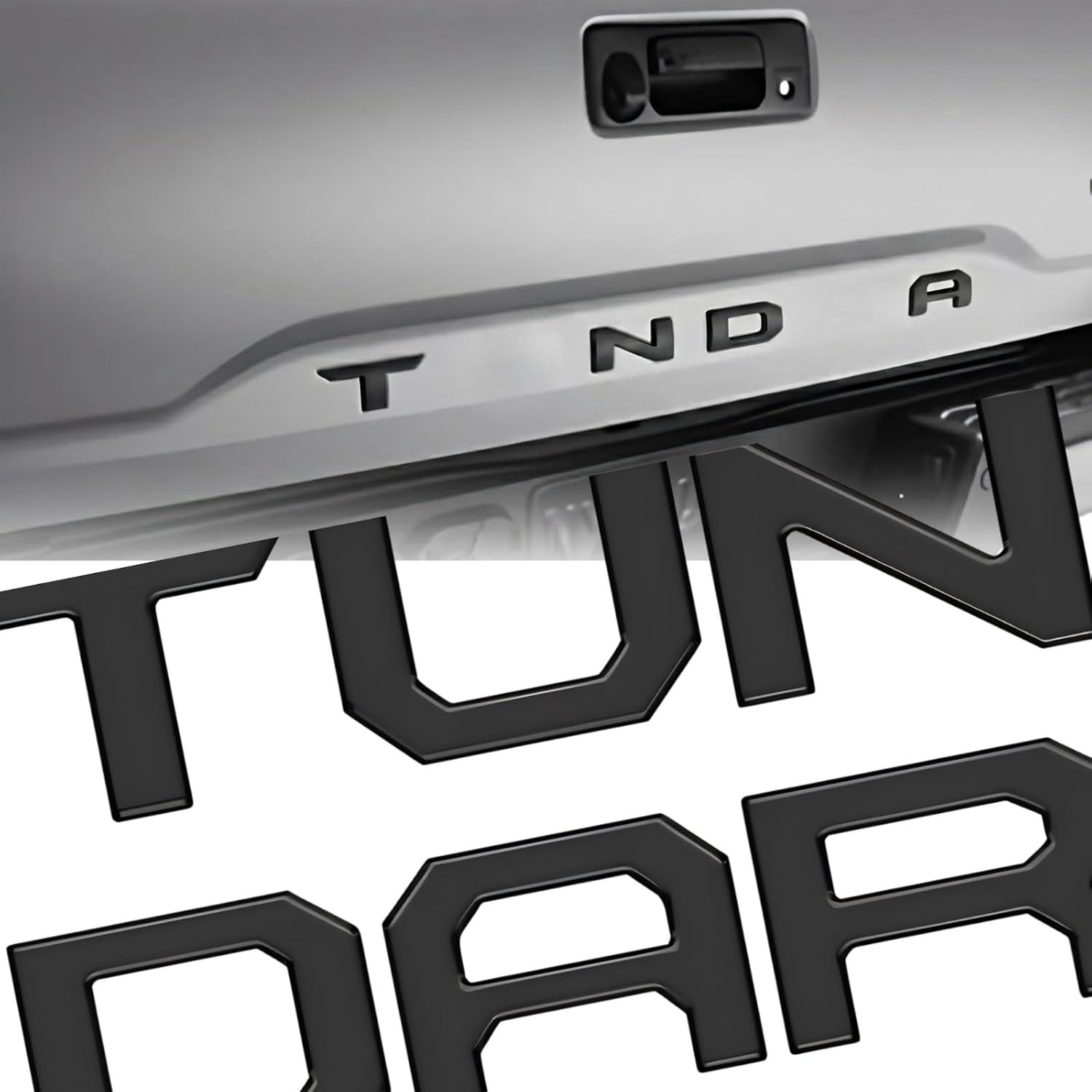 Tailgate Insert Letters Compatible with Tundra 2014 2015 2016 2017 2018 2019 2020 2021 3D Emblems Matte Black with Strong Adhesive