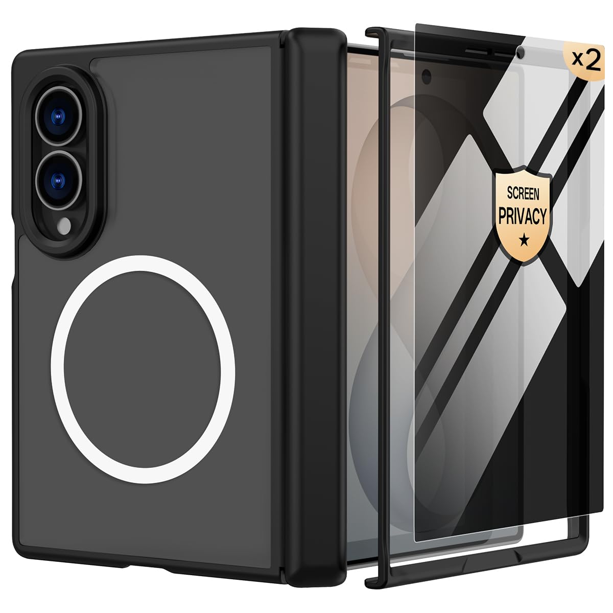 Étui magnétique pour Samsung Galaxy Z Fold 8 avec 2 films de protection d'écran