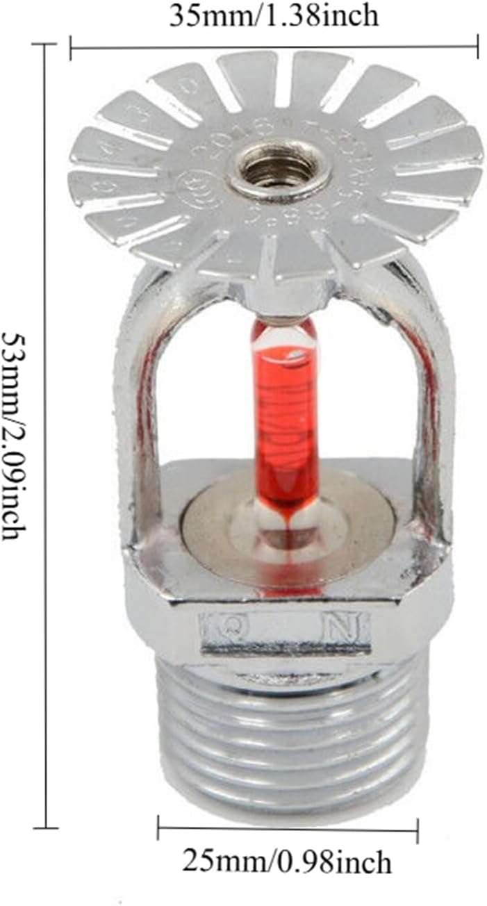 8 Pack Fire Sprinkler Heads Chrome Plated Brass 68℃ Glass Bulb 3/4 Inch DN20 Pendent or Upright Type (Pendent)