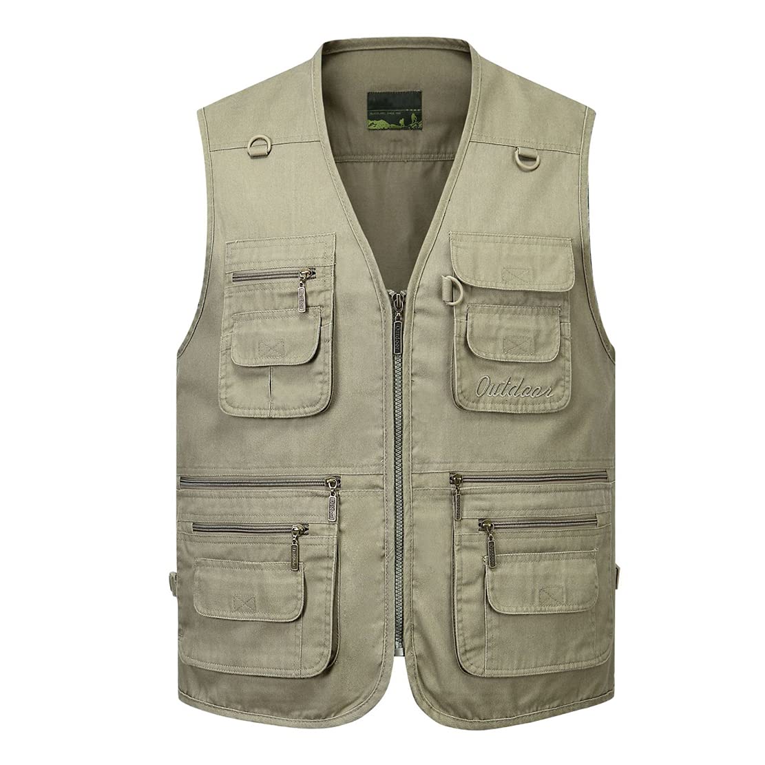 Homme Gilet de Plein air,Durable Coton Veste sans Manches Multipoches pour Hommes, Hommes Respirant Plein Air Chasse Camping Gilets Classique Veste de Sport pour Voyage,Photographie,Pêche