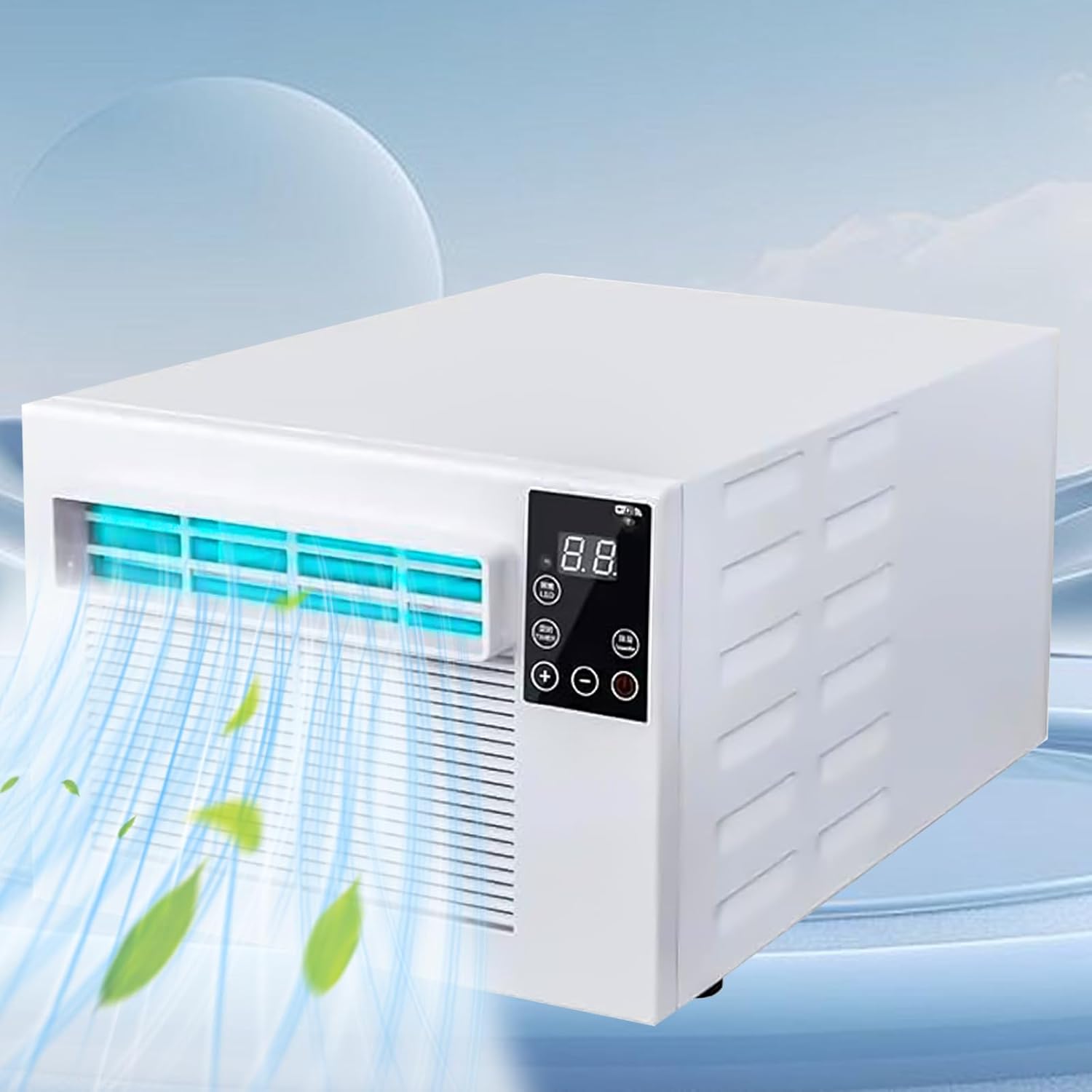 Portable mini air conditioner without external unit, compact size Dehumidifier, indoor/outdoor design, for bedroom, kitchen, rental home, dormitory,Pet,low power consumption of 0.5HP