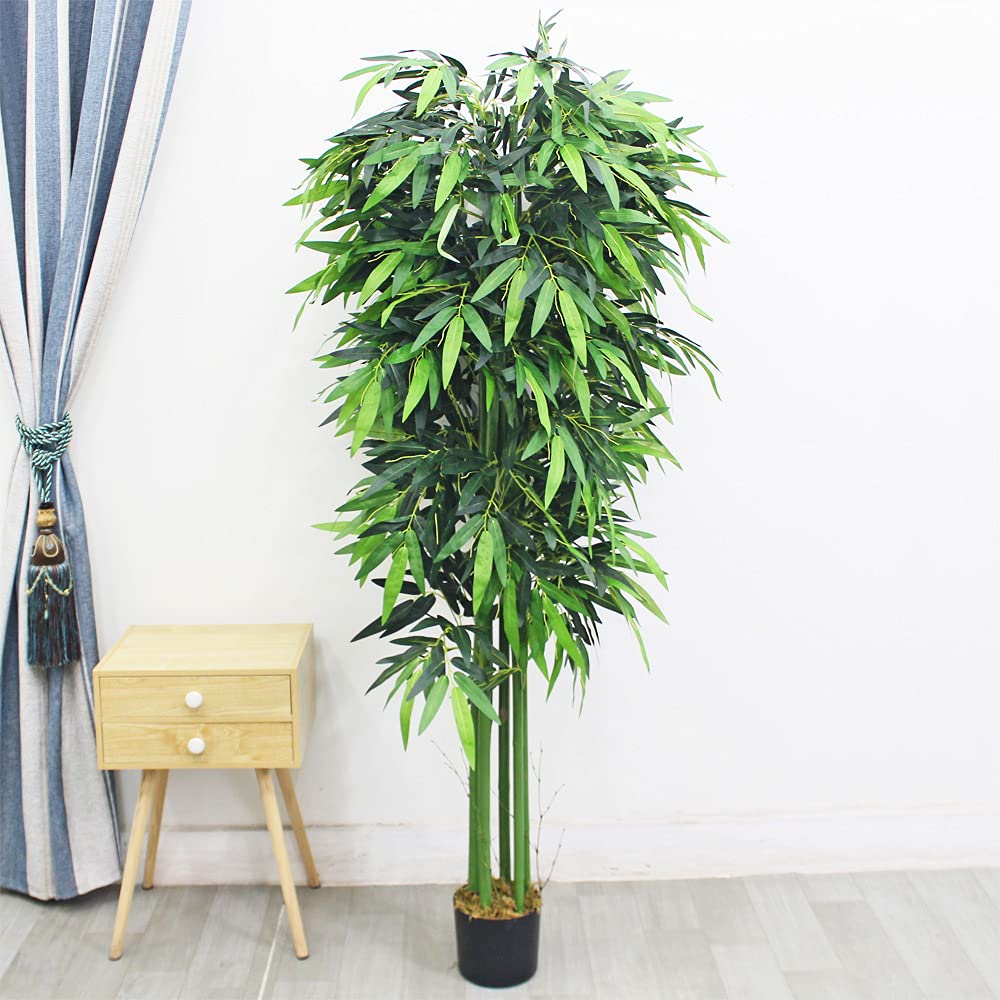 Bambou Plante Artificiel Artificielle Plastique 210cm Decovego