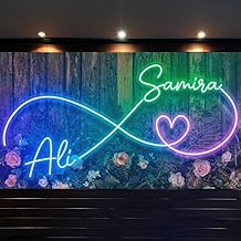 The seven Colours Couples Neon Light Names Floro Neon Light Muticolour RGB Remote Control | Couples Names for Weddings