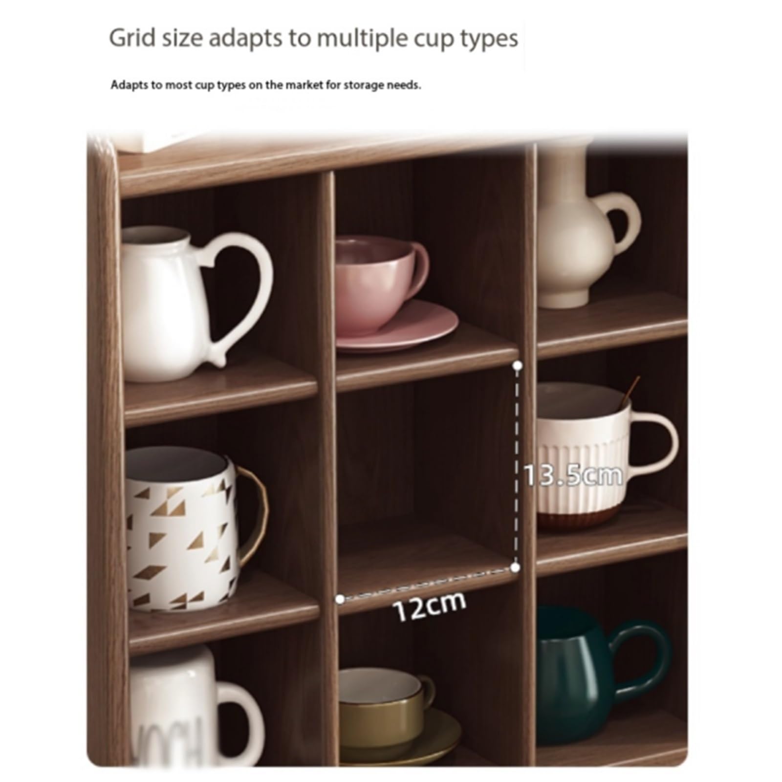 Tassenregal Massivholz-Getränkehalter, Gitterhalter, Kaffeetasse, Becher, Desktop-Aufbewahrung