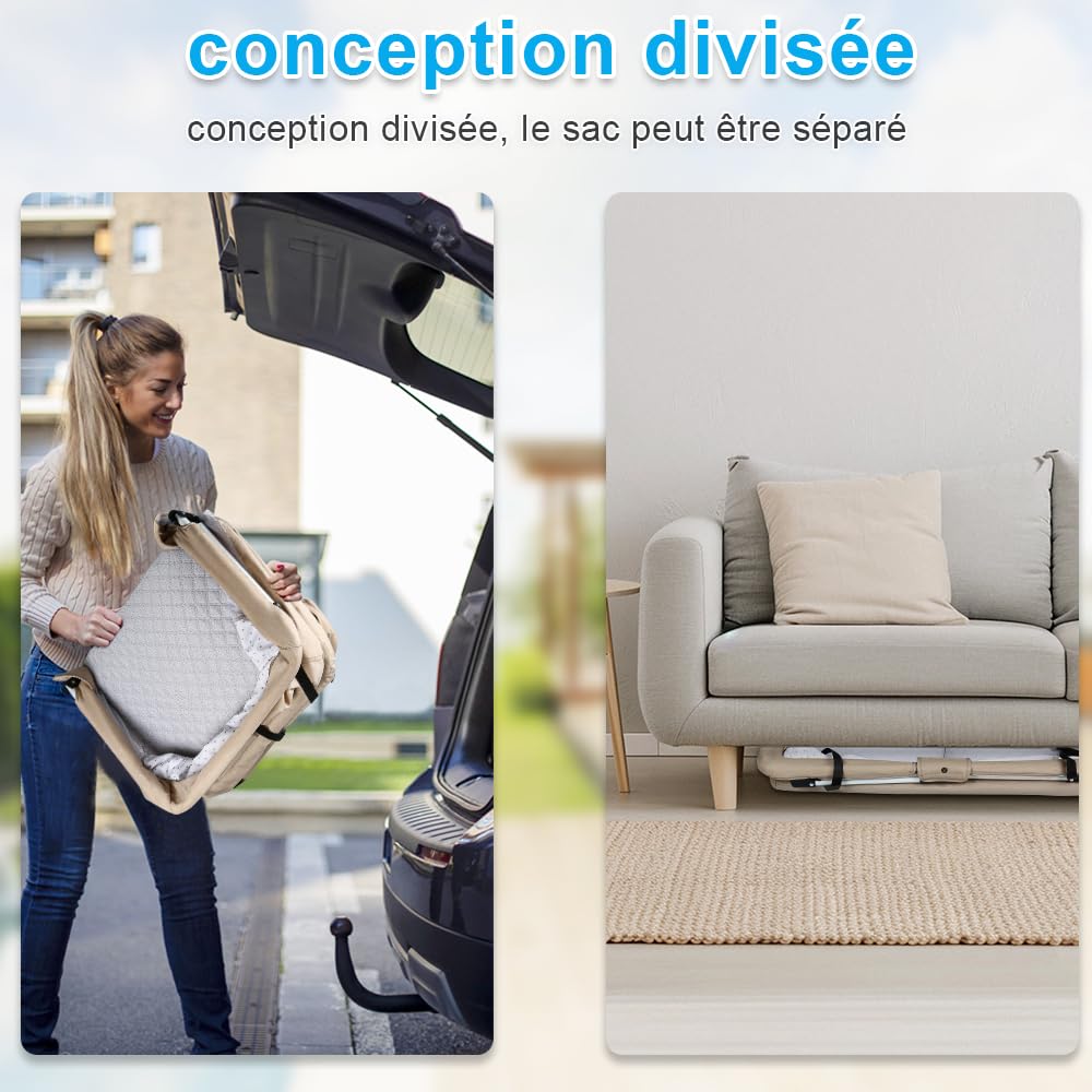 Supfine Lit de Voyage Bébé Pliable, 90 x 50 x 35 cm, Lit Parapluie Portable et Compact, Module de Couchage pour Nouveau-né (Beige, 90 * 50 * 35 cm)