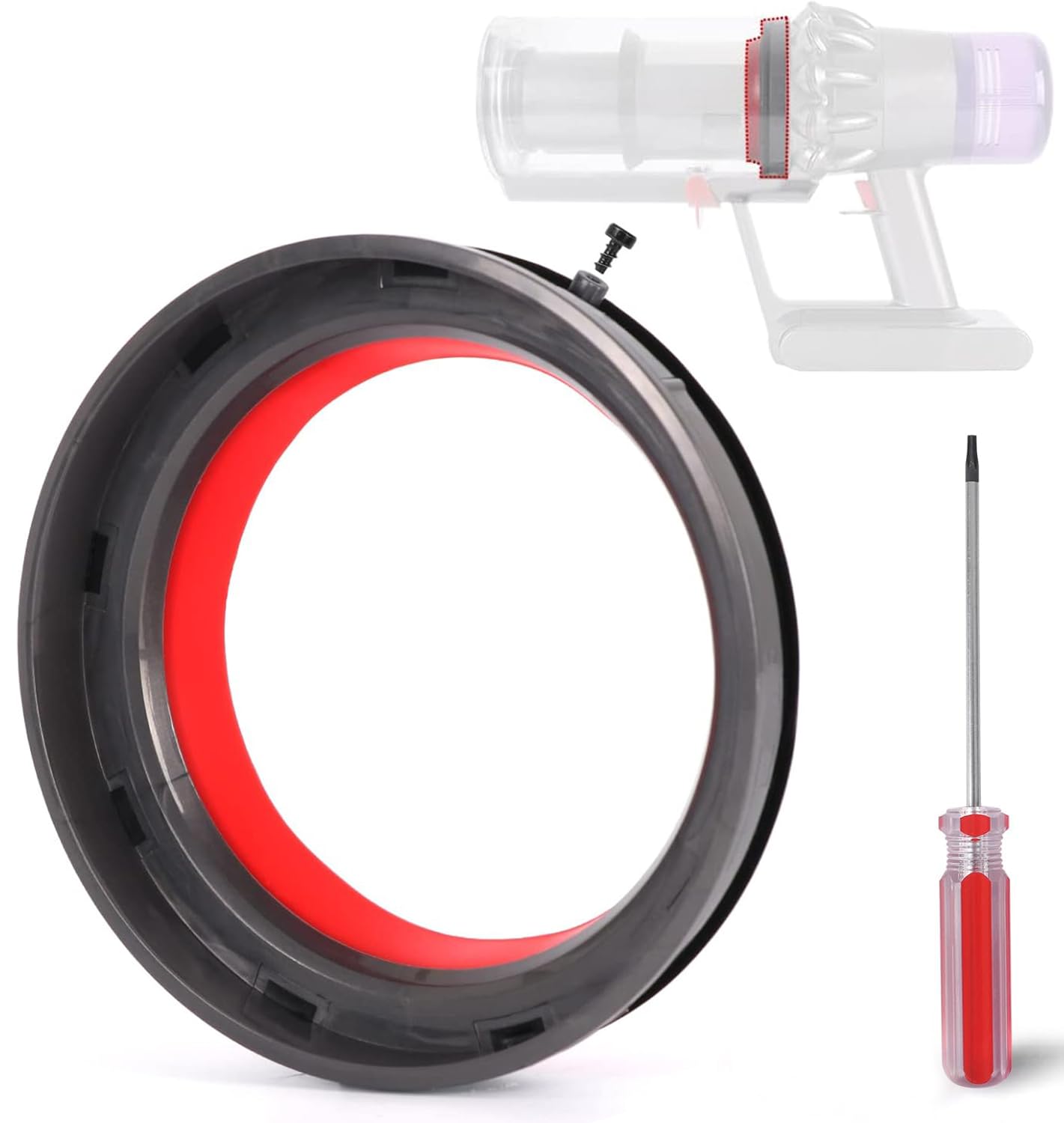 Dust Bin Bucket Sealing Ring Replacement for Dyson V11 V15 SV14 SV15 SV22 Vacuum Cleaner Repair Part Accessories with Trigger Lock