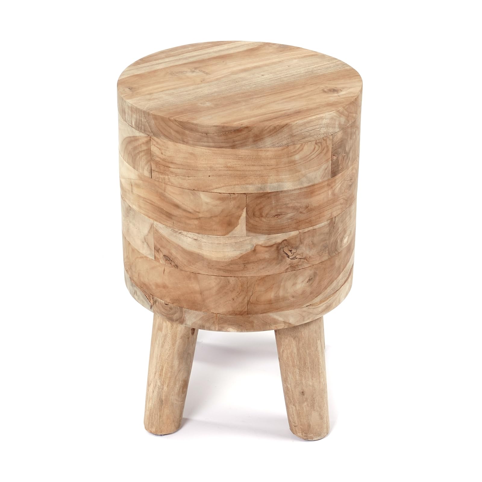 Sgabello Novi | Teak, 45x30 cm | Sgabello Rotondo in Teak, Sgabello in Legno, Sgabello per Piante, tavolino, per sedersi, per Fiori, Sgabello Laterale