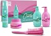 طقم العناية بالشعر الكامل بأربع تجعيدات من Give Me Cosmetics، 6 قطع، طقم شامبو وبلسم بزيت الشعر، موس محدد، فرشاة زبدة الشعر وفك التشابك، خالٍ من الكبريتات والسيليكون