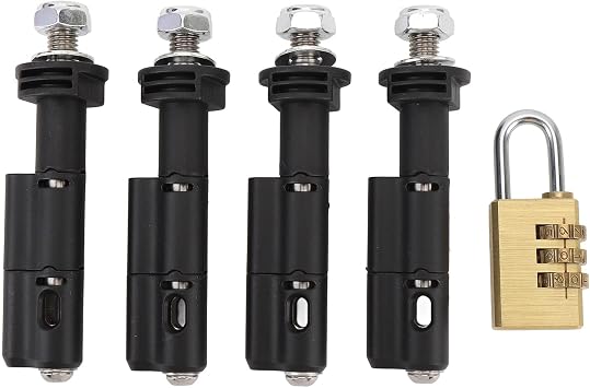 Mounting Pins for Recovery Boards, 4 Pcs Traction Board Mount Pin Set with Password Lock for MaxTrax MKII LITE and Mini Recovery Boards, Easy Installation, 360 Degree Rotatable