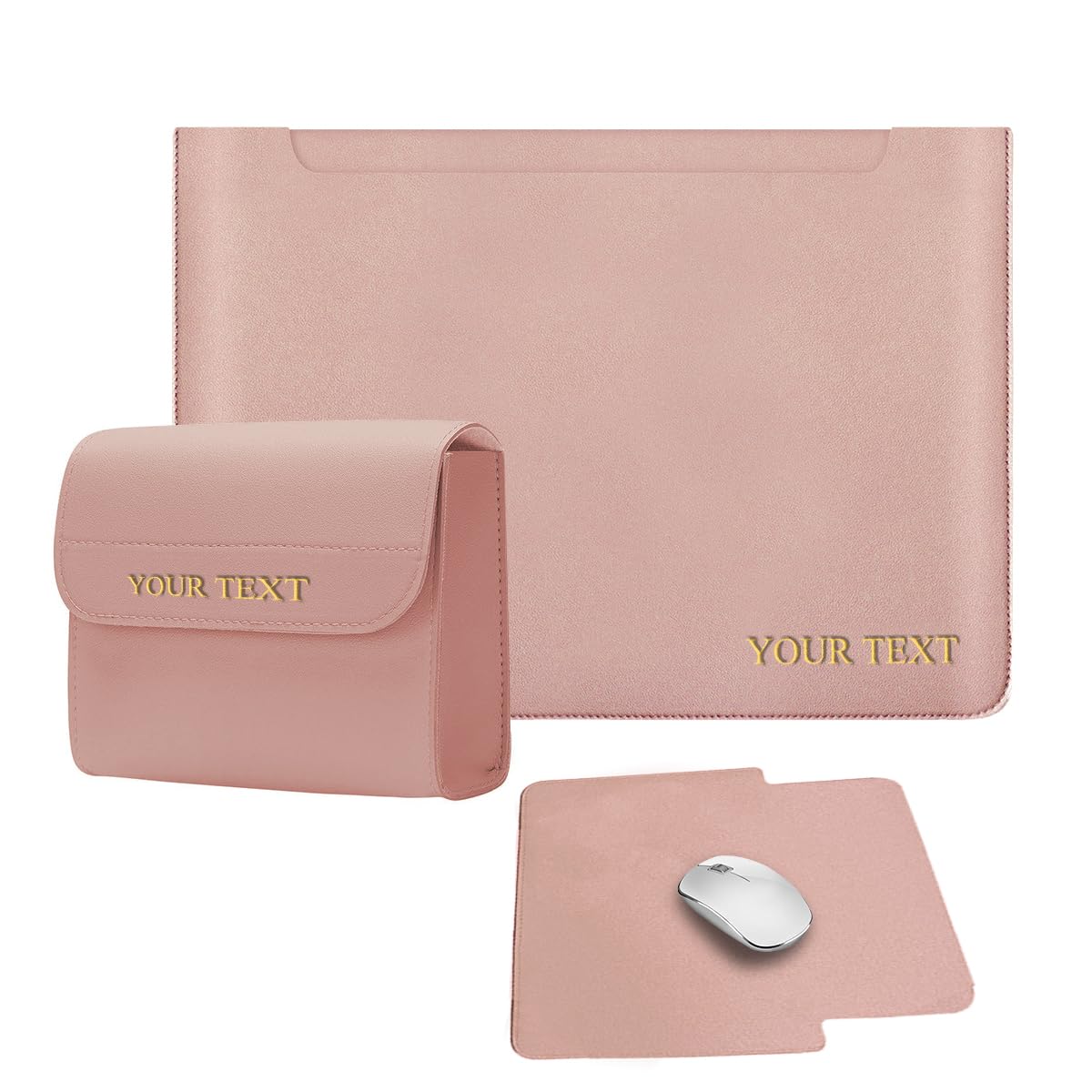 Personalized Laptop Sleeve Bag with Engraved Custom Text Name Monogram Initial for 15 Inch MacBook Air Pro A2941 A1990 A1398 A1286 Notebook Computer,