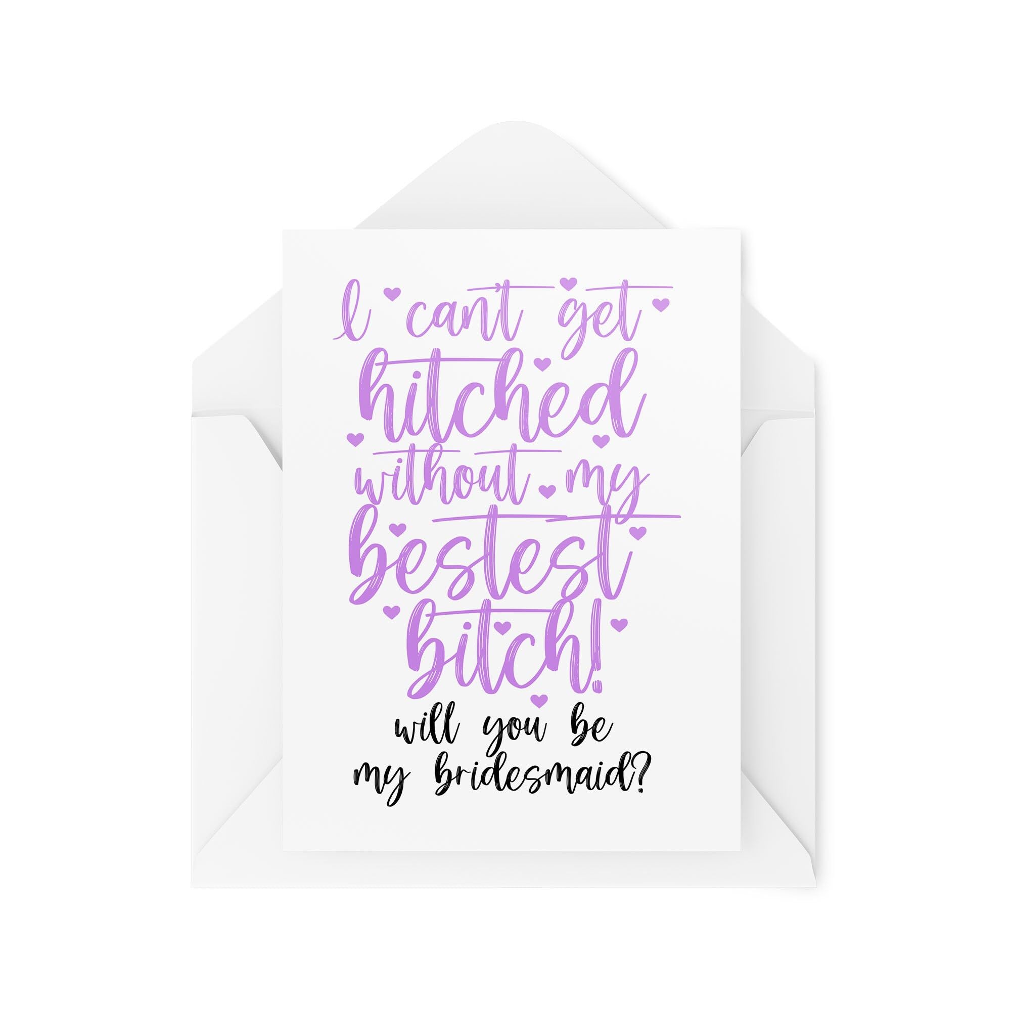 Bridesmaid Proposal Cards - I Can't Get Hitched Without My Bestest B*tch - Best Friend Cards for Wedding - Be My Bridesmaid - CBH2012