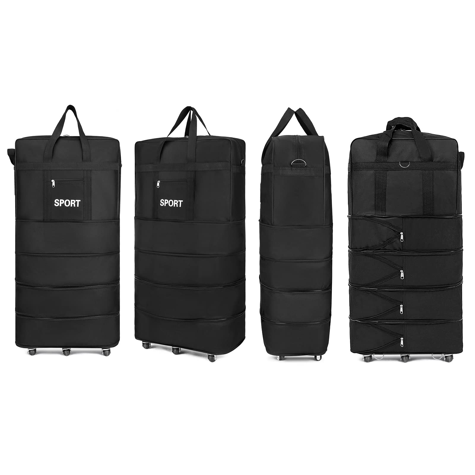 Maleta de viaje con ruedas, expandible, equipaje de mano, gran bolsa de ropa con ruedas, para mudanzas, para la escuela, para hombres y mujeres, Predeterminado, 45 Zoll