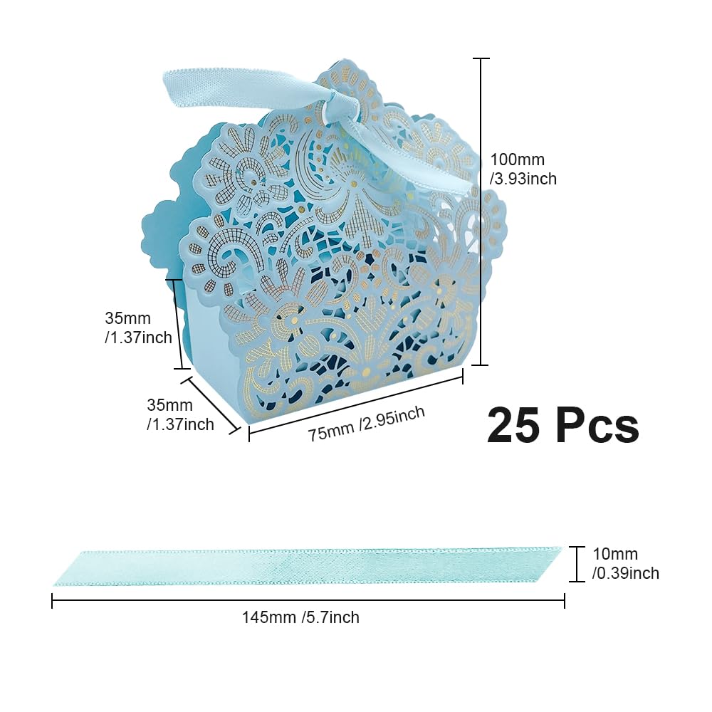 25 Scatoline Carta Per Caramelle Con Nastro - Bomboniere Natalizie Fai Da Te - Foto 9
