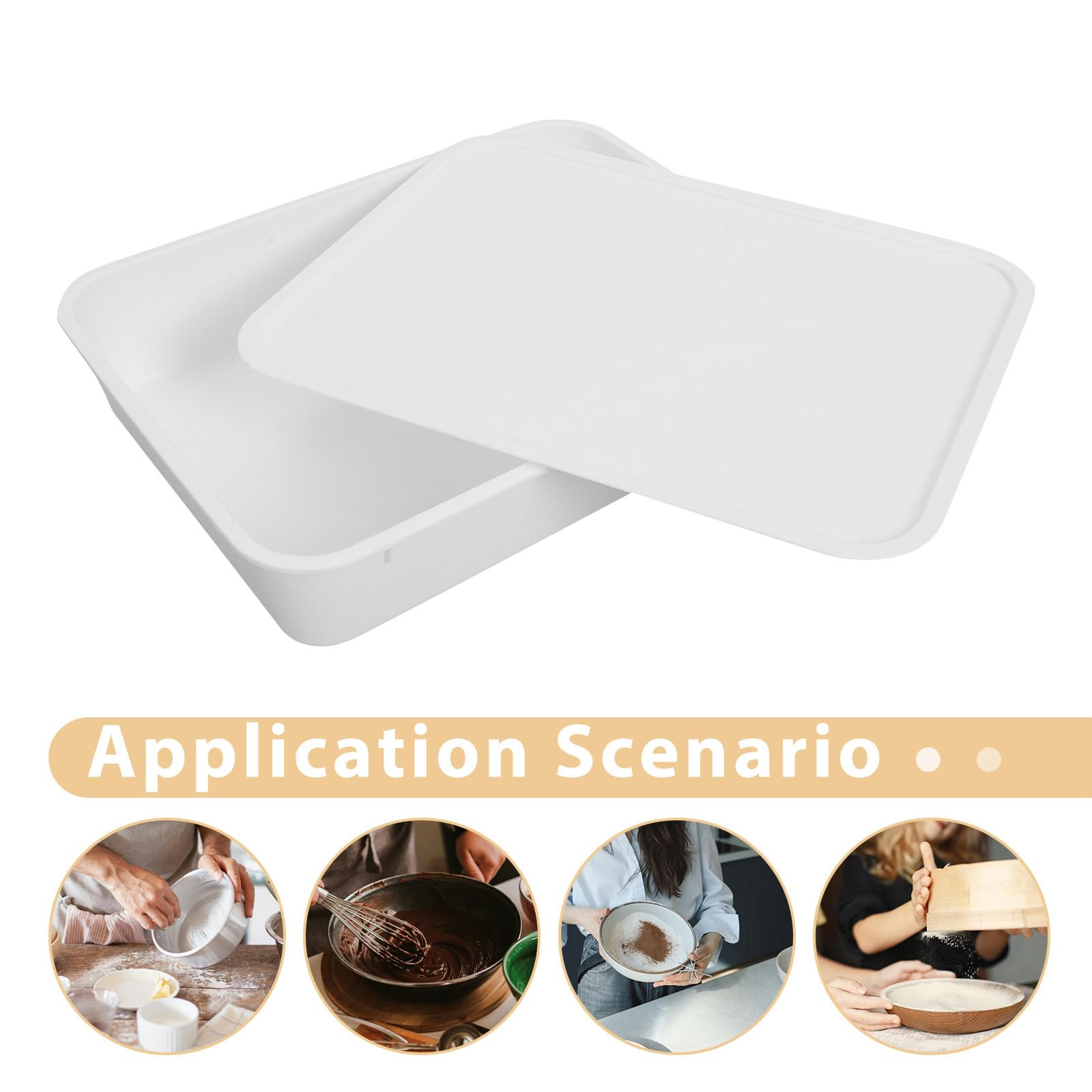 Caja de Fermentación de Pan con Tapa de Color Claro de Plástico