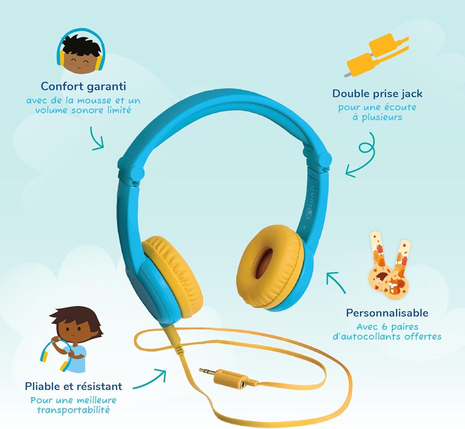 Lunii - La mia Fabbrica a Storie Edizione Limitata Ocean e Il Suo Casco Blu Abbinato - narratore per Bambini dai 3 agli 8 Anni - 13 Storie interattive Incluse 1:41 di ascolto - Storie Made in France