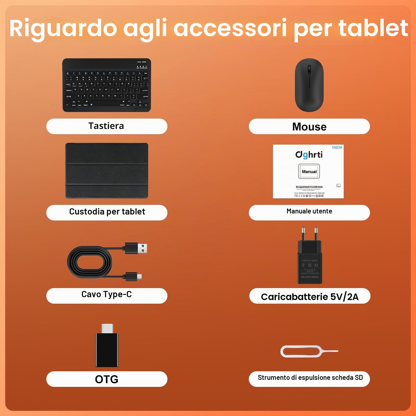 Tablet Android 15, 10 Pollici, [30GB RAM 128GB ROM]+TF 2TB Espandibile, 8000mAh, WIFI 5G/ BT5.0/ OTG, Widevine L1, Face ID, Tablets Corpo in Metallo con Mouse, Tastiera, Custodia Protettiva, Nero