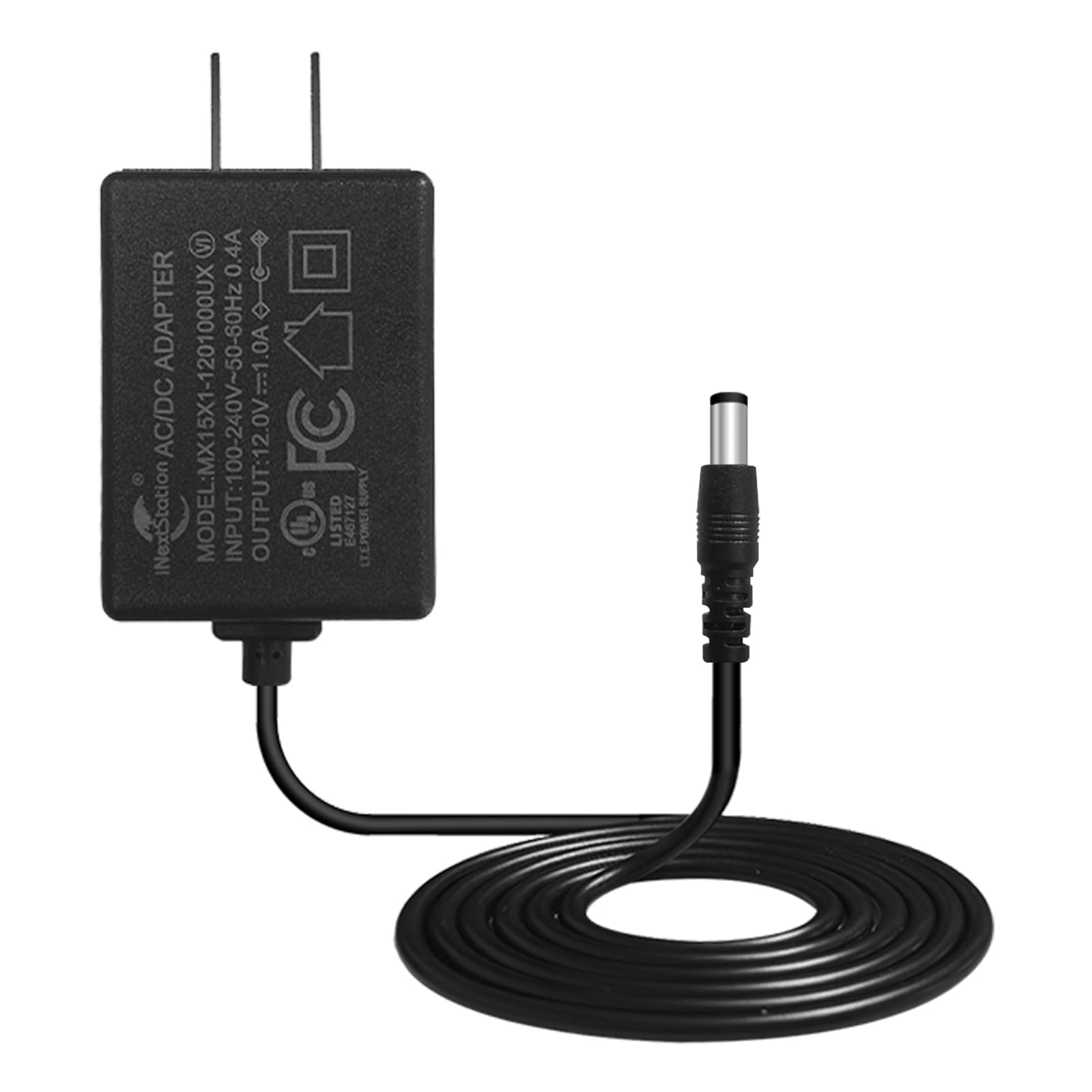 iNextStation 12V 1A Power Adapter Supply AC 100-240V to DC Transformer for LED Light Strip LCD Monitor Router Car Devices 5.5mm X 2.1mm US Plug UL Listed