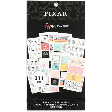 Happy Planner Disney Pixar Stickers for Planners, Calendars, Journals, and More