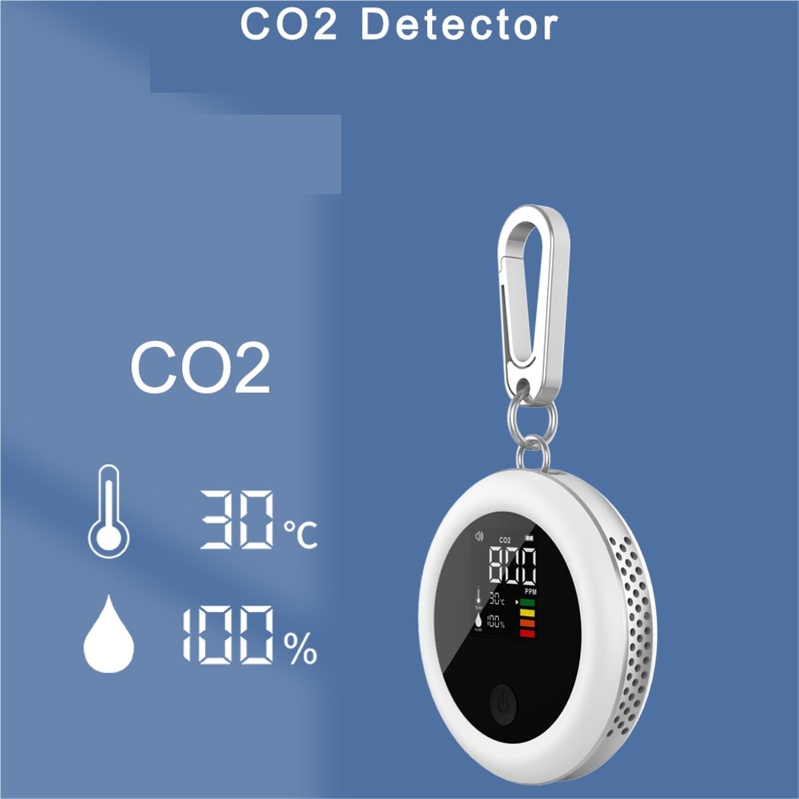 Monitoraggio della qualità dell'Aria, Misuratore di anidride carbonica 3 in 1, rilevatore Temperatura e umidità, Monitor qualità