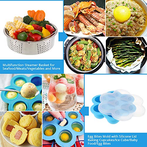 amorus Accessories for Instant Pot, Pressure Cooker Accessories Compatible with Instant Pot 5/6/8Qt - Steamer Basket, Springform Pan, Egg Bites Mold, Oven Mitts, Cheat Sheets, etc - Thumbnail 2