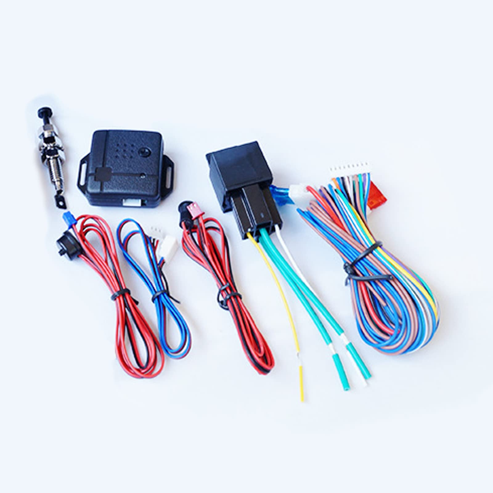 WANGCL Alarma antirrobo remota para automóvil, Sistema de protección contra Robo de vehículos, Cerradura Central sin Llave + Sensor de Impacto + 2 Controles remotos universales