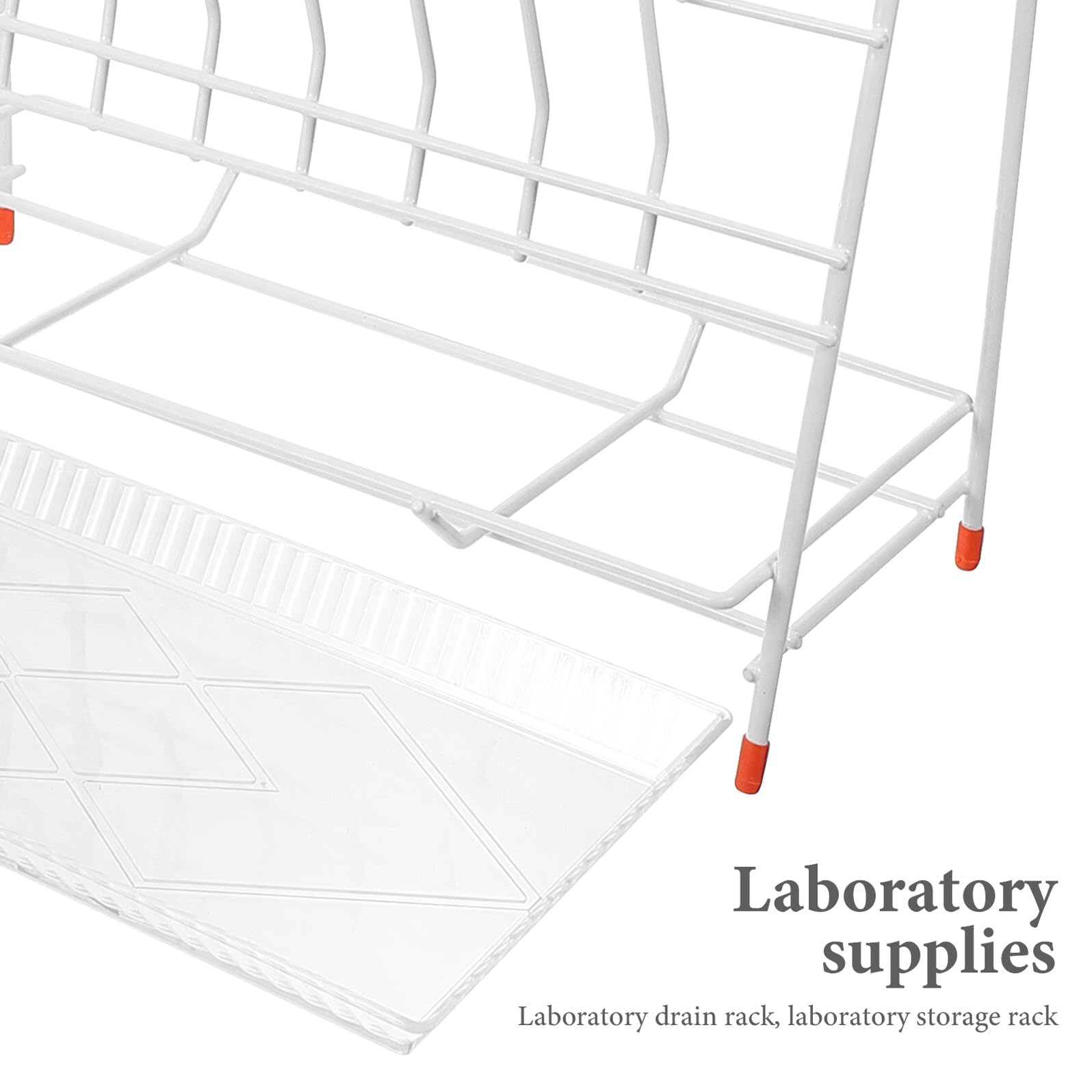 Yardwe Soporte de Secado de Laboratorio de 32 Ranuras, Estante para Cristalería Recubrimiento Plástico, Rejilla para Escurrir Botellas y Tubos de Ensayo, Diseño Compacto y Antideslizante