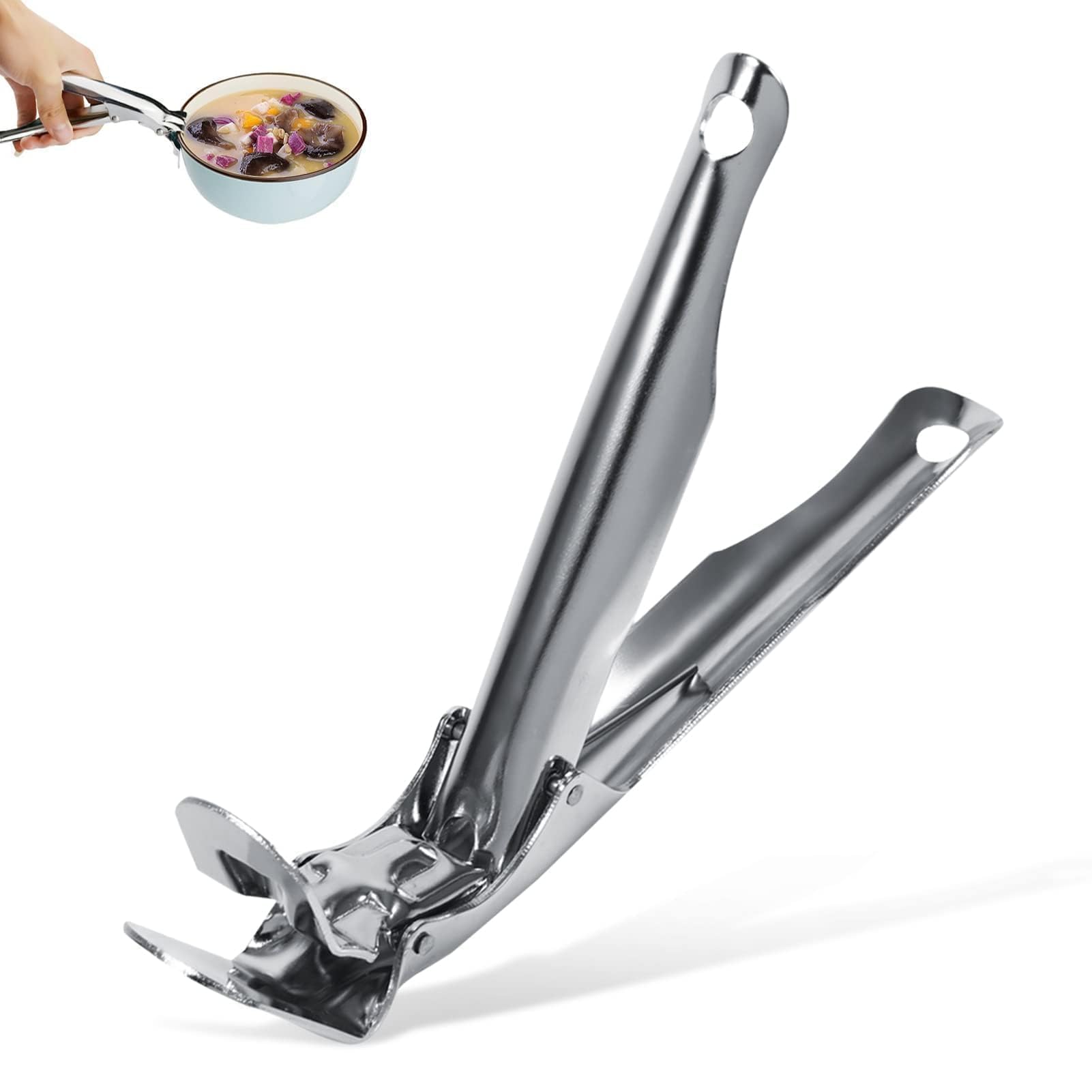 Pinza Antiscottatura in Acciaio Inox, Antiscivolo Multiuso Pinza per Piatti Caldi, Manico per Afferrare e Sollevare Ciotole, Facile da riporre, per forno, friggitrice ad aria