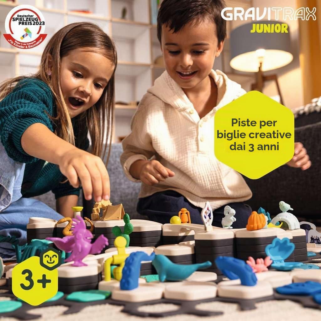 Ravensburger GraviTrax Junior Extension Dino 24587 - pista da baseball a partire da 3 anni - pista in marmo e giocattolo da costruzione per bambini - dinosauro regalo per ragazzi e ragazze