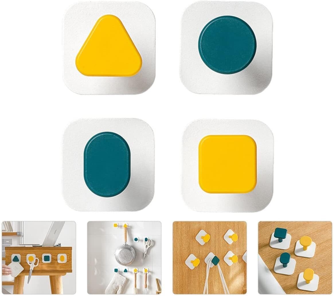 Selbstklebende Haken und Wandaufhänger, selbstklebende Haken, Wandaufhänger, 4 Stück, for den Haushalt, spurlos, Badezimmerhaken, Türhaken, selbstklebend, for Schrank, Huthalter, Veranda, selbstkleben