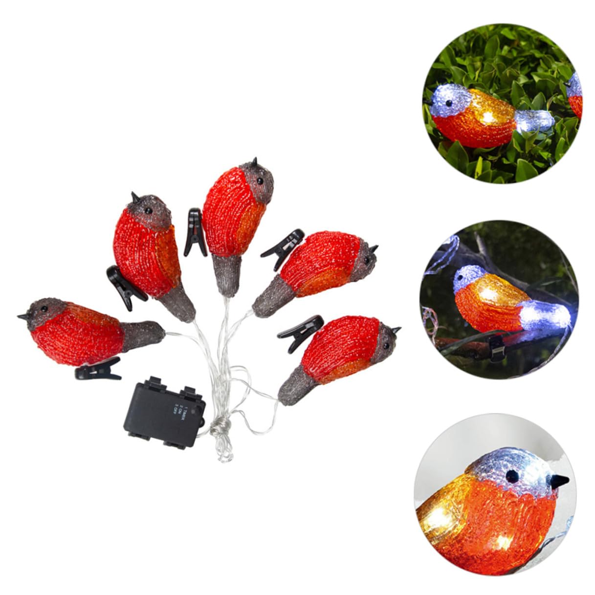 Ipetboom Lichterkette mit Kreativem Vogelmotiv aus Acryl und Kunststoff Rote LED Partybeleuchtung für Restaurant und Hotel mit Ip65 Schutz