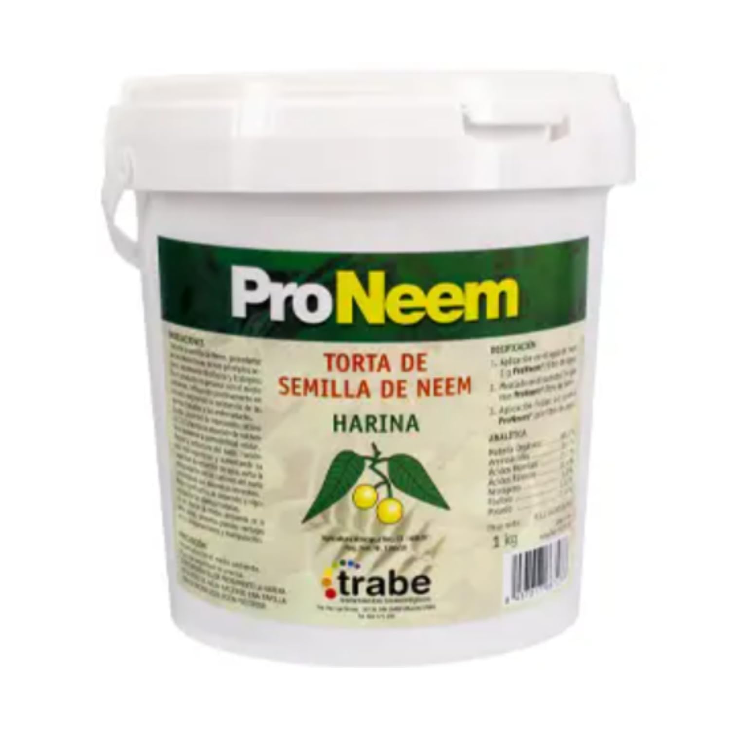 GROWMANIA Proneem Harina Grow de Trabe 1 KG | Mejora Crecimiento Plantas y Cultivos | Base fruto Neem