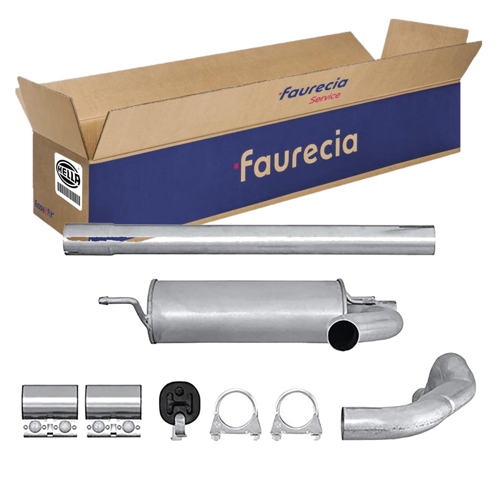 HELLA 8LB 366 022-891 Vorschalldämpfer - Easy2Fit® Kit - vorne - dreiteilig - Set mit Anbauteilen | 8LB 366 022-891 Kompatibel mit Passat B5 (3B2),Passat B5 Variant (3B5),Passat B5.5 (3B3),Passat B5.5 Variant (3B6)