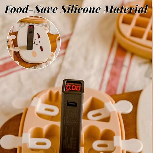 Miniatura 4 de Happy Cute Bear - Juego de 8 moldes para paletas de hielo con palitos, moldes de silicona para hacer cubitos de hielo, moldes para helados,