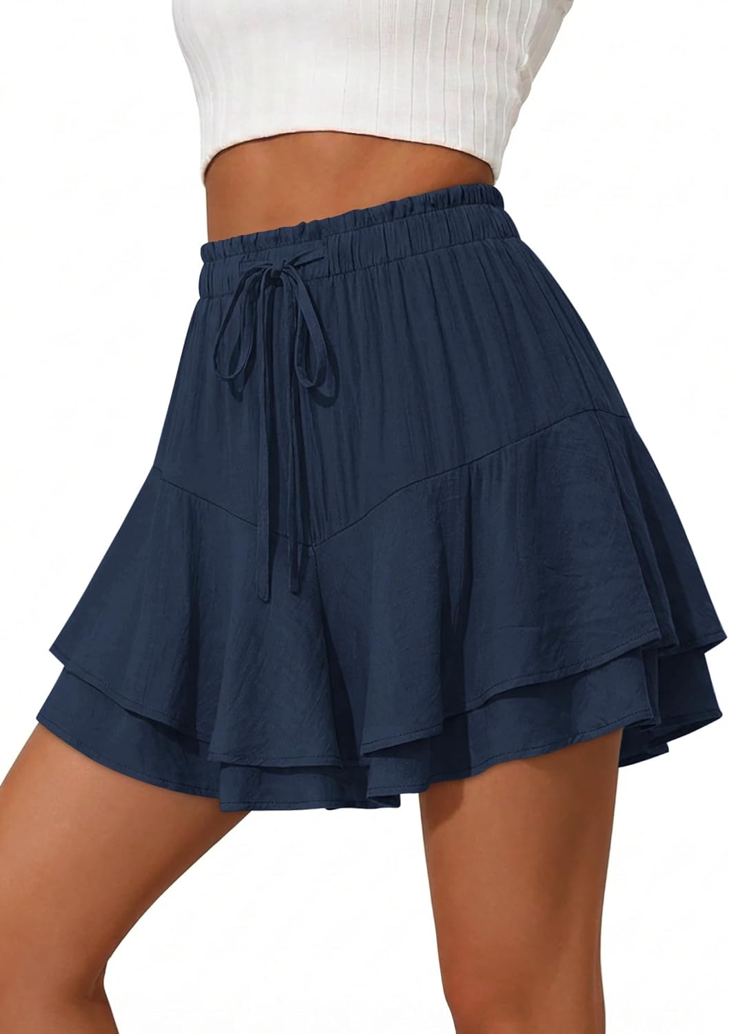 BETTE BOUTIK Flowy Shorts for Women Ruffle Skorts Cute Mini Skirt Country Concert Outfit Coastal Cowgirl Tennis Skort XS-XXL