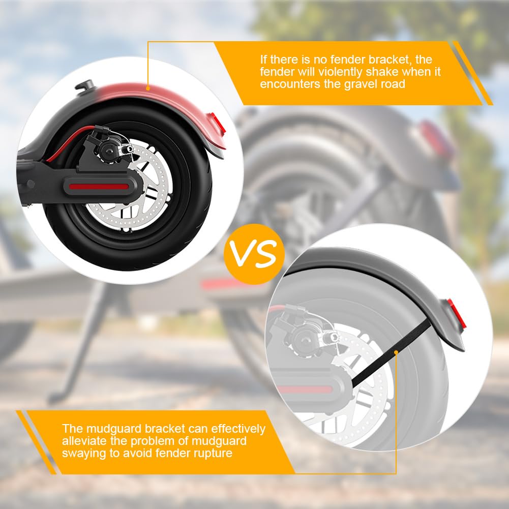 Ainiv Parafango Posteriore per Scooter, Staffa Parafango, Luce Posteriore LED e Striscia Riflettente, Accessori di Ricambio per Scooter Elettrico Mi Xiaomi M365 / M365 PRO