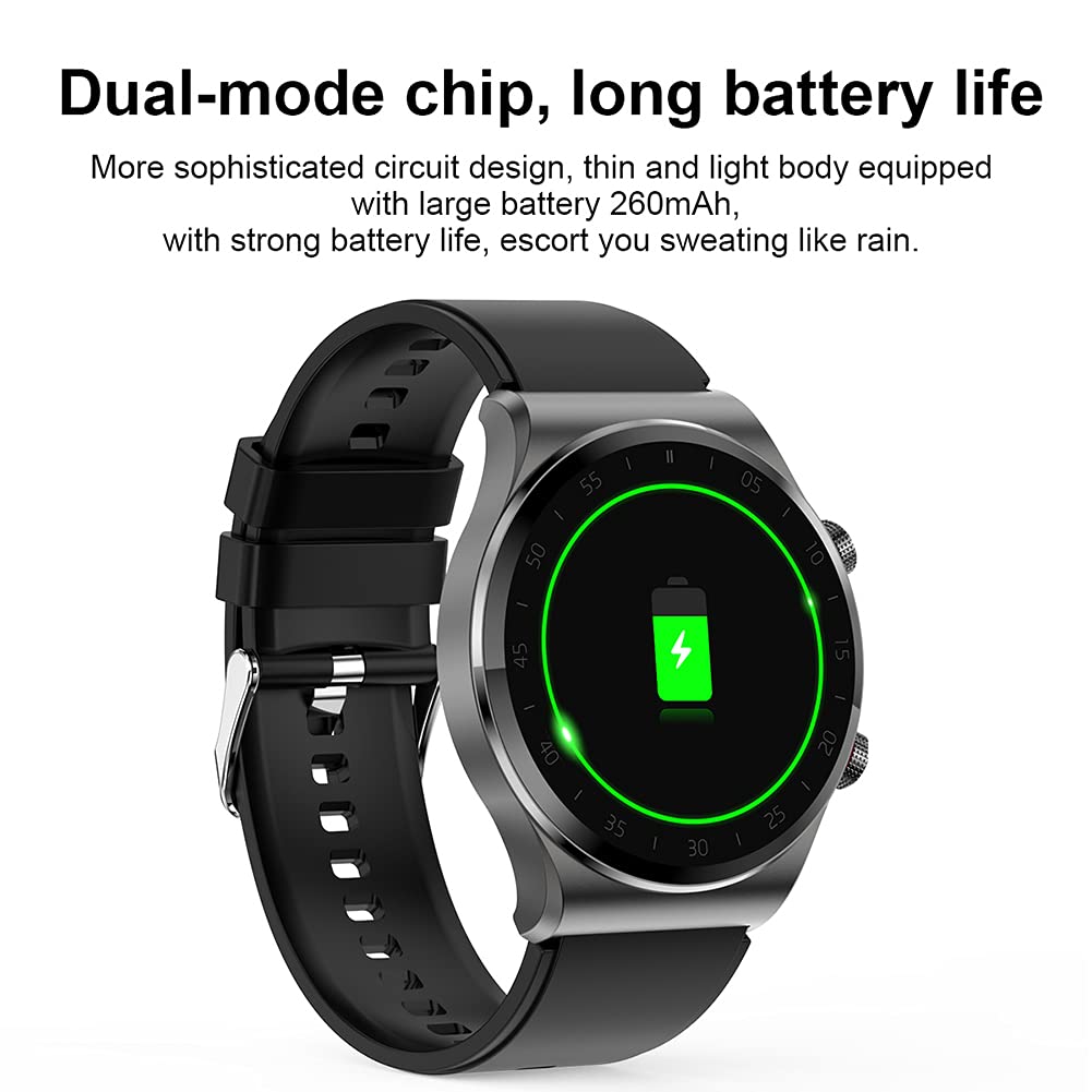 Reloj Inteligente con Llamada, Bluetooth 5.0, Rastreador De Ejercicios con Pantalla Táctil Completa De 1.3 Pulgadas, Modo Multideportivo, Podómetro Impermeable IP67, Reproductor De Música
