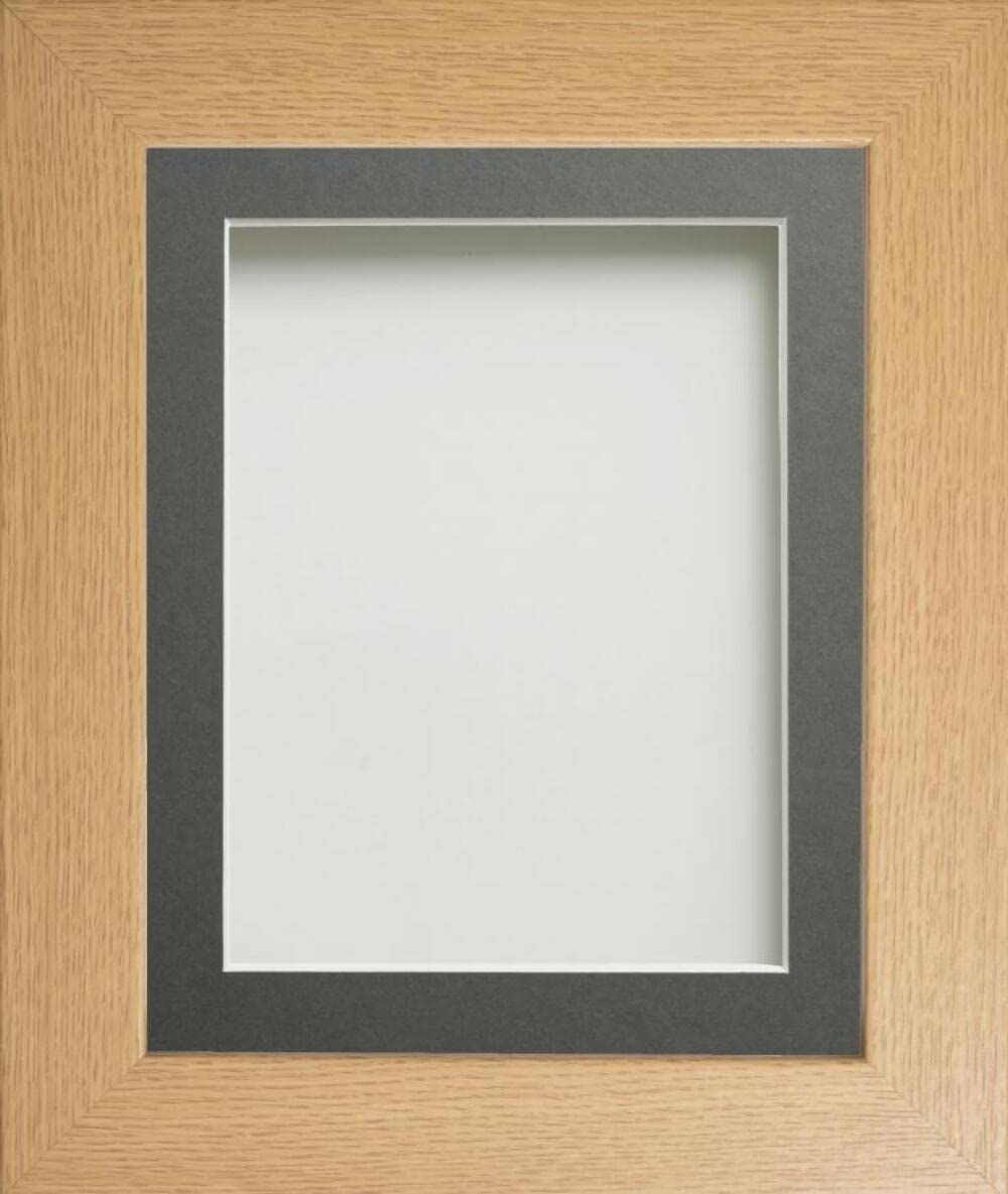 Frame Company Watson Beech Picture Photo Frame fitted with Perspex, 36x24 inch with Grey Mount for image size 30x20 inch