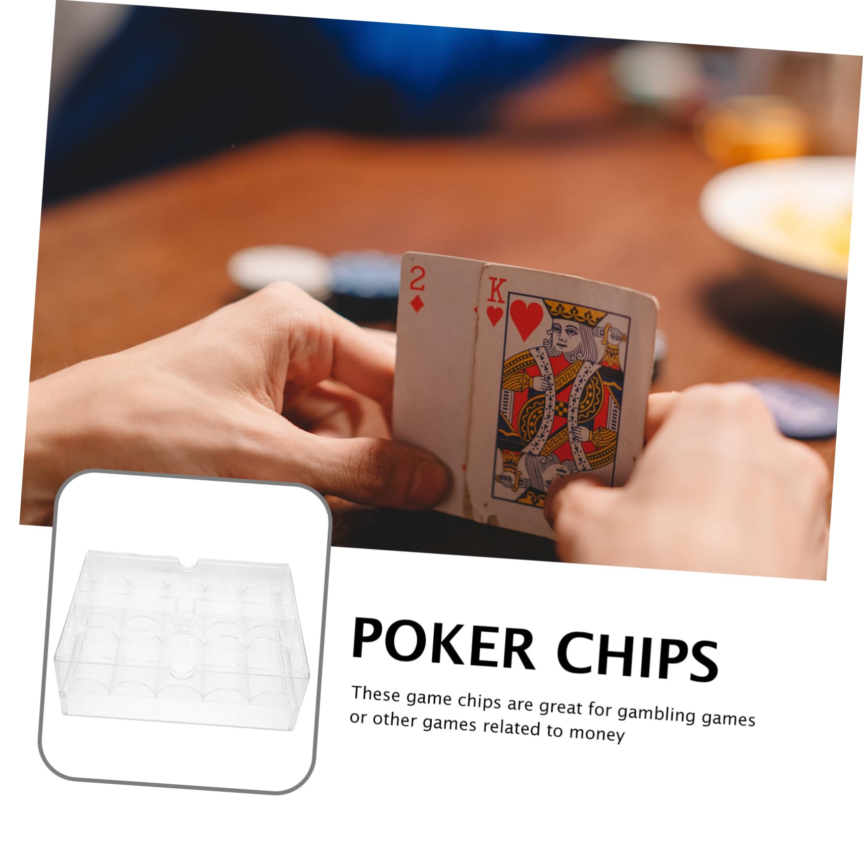 DOITOOL Transparent Poker Chips Storage Box Lightweight Acrylic Organizer for Easy Access and Quick Chip Organization for Home Games and Parties Design for Long Term