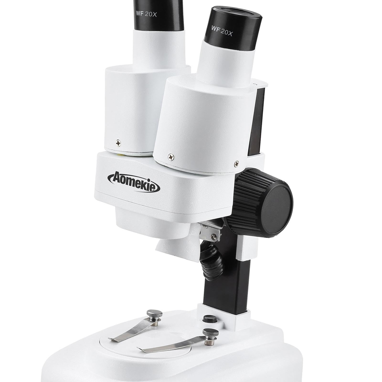 Stéréoscope Instrument Scientifique Binoculaire pour Observation de Spécimens Volumineux Éclairage Double Source Platine Contrastée Idéal pour Étudian, Blanc